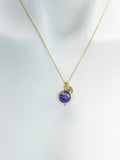 Amethyst Necklace, Natural Amethyst Gemstone Jewelry, Delicate, Dainty, Simple, Minimalist, Gold Chain Necklace, N5060