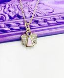 Angel Necklace, Rose, Simple Necklace, Minimalist Necklace, Gold Chain Necklace, N5097