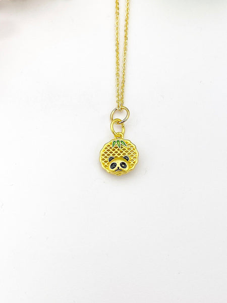 Gold Panda with Bamboo Necklace, Birthday Gifts, N5199A
