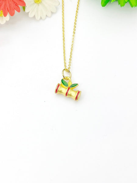 Gold Bamboo Stick Necklace Birthday Gifts, N5201A