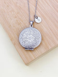 Best Mother's Day Gift for Mom, Grandmother, Great Grandma, Aunt, Stainless Steel Necklace, Flower Locket, Keepsake Photo Frame Charm, N4517