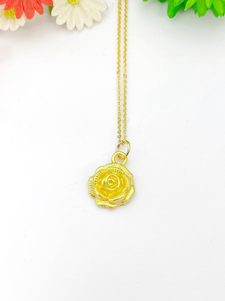 Gold Rose Flower Necklace Birthday Gifts, N5198A