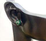Silver Malachite Dainty Stud Earrings Natural Malachite, Gifts for Girls, N5313D