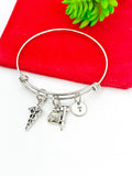 Best Christmas Gifts for Doctor Nurse, Silver Caduceus Medical Syringe Charm Bracelet N759A