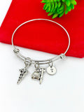 Best Christmas Gifts for Doctor Nurse, Silver Caduceus Medical Syringe Charm Bracelet N759A