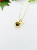 Best Seller Christmas Gifts, Gold Natural Tiger Eye Necklace Natural Gemstone Jewelry, Spinner Necklace, N4691B