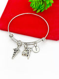 Best Christmas Gifts for Doctor Nurse, Silver Caduceus Medical Syringe Charm Bracelet N759A