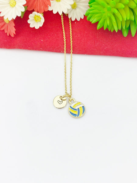 Gold Volleyball Charm Necklace Best Seller Christmas Gifts for Volleyball Team, Coach School Sport Team Gifts, N4577