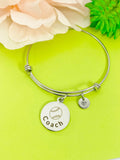 Silver Baseball Coach Bracelet, Best Christmas Gifts for Baseball Coach, Personalized Customized Monogram Jewelry, D149