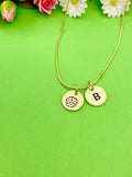 Gold Volleyball Necklace Bracelet Keychain Optional, Best Christmas Gifts, Personalized Customized Monogram Jewelry, D206