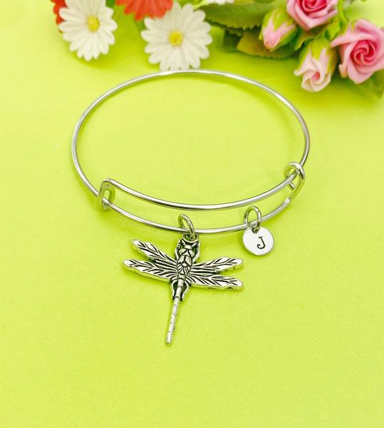 Silver Dragonfly Charm Bracelet, Personalized Gift, Best Friend Gift, N56
