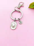 Silver Cowboy Hat Charm Keychain Gifts Personalized Customized Monogram Made to Order Jewelry, N5408A
