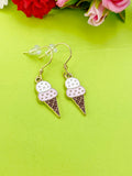 Gold Ice Cream Cone Charm Earrings, AN3996