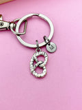 Silver Pretzel Knot Charm Keychain Customize Personalize Gift Ideas N674