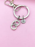 Silver Pretzel Knot Charm Keychain Customize Personalize Gift Ideas N674