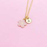 Best Christmas Gift for Girlfriend, Best friend, Sister, Daughter, Granddaughter, Sakura Japanese Cherry Blossom Gold Flower Necklace, N4875