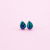 Sterling Silver Synthetic Malachite Teardrop Stud Earrings, N5622