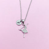 Ballet Girl Dance Necklace in Silver Gold Rose Gold Option, Personalized Gift, N1447