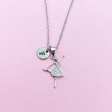 Ballet Girl Dance Necklace in Silver Gold Rose Gold Option, Personalized Gift, N1447