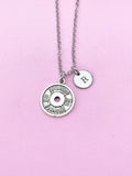 Barbell Necklace, Weight Necklace, Barbell Charm, Weight Charm, Fitness Charm, Sports Charm, Fitness Gift, Personalized Christmas Gift, N813