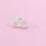 Sterling Silver Natural Quartz Teardrop Stud Earrings, N5617