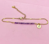 Amethyst Bracelet, Natural Gemstone Jewelry, N4068