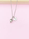 Acorn Charm Necklace in Silver or Gold, N346A