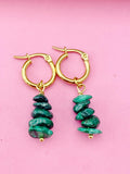 Malachite Earrings, Natural Gemstone Jewelry N3976