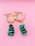Malachite Earrings, Natural Gemstone Jewelry N3976