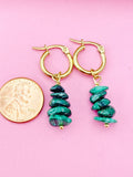 Malachite Earrings, Natural Gemstone Jewelry N3976