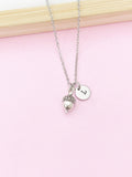Acorn Charm Necklace in Silver or Gold, N346A