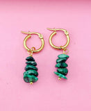 Malachite Earrings, Natural Gemstone Jewelry N3976