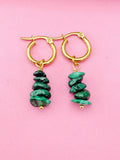 Malachite Earrings, Natural Gemstone Jewelry N3976