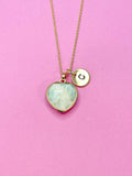 Amazonite Necklace, Heart, Natural Gemstone Jewelry, N3389