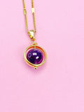 Amethyst Necklace, Gold Amethyst Necklace, Natural Gemstone Amethyst, N4989