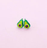 Avocado Silver Stud Earrings, Surgical Stainless Steel, N6060