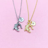 Alligator Necklace, Gold or Silver Personalized Customized Jewelry, N5400A