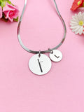 Bassoon Charm Necklace, Silver or Gold Stainless Steel Musician Necklace, D504