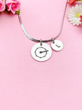 Bass Drum Charm Necklace, Silver or Gold Stainless Steel Musician Necklace, D505
