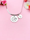 Bass Drum Charm Necklace, Silver or Gold Stainless Steel Musician Necklace, D505