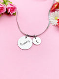 Bass Clarinet Charm Necklace, Silver or Gold Stainless Steel Musician Necklace, D506