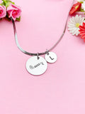 Bass Clarinet Charm Necklace, Silver or Gold Stainless Steel Musician Necklace, D506