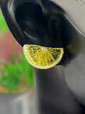 Lemon Slice Silver Stud Earrings, Surgical Stainless Steel, N6080A