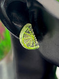 Lime Slice Silver Stud Earrings, Surgical Stainless Steel, N6080B