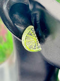 Lime Slice Silver Stud Earrings, Surgical Stainless Steel, N6080B