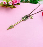 Arrow Charm Necklace, Bronze or Silver, Personalized Gift, N3653
