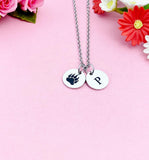 Bear Footprint Charm Silver Necklace, Paw, D475A