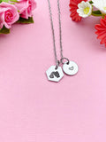 Aquarius Water Bearer Charm Necklace, Silver Necklace, D514