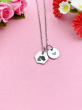 Aquarius Water Bearer Charm Necklace, Silver Necklace, D514