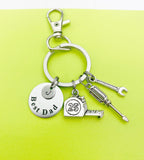 Best Dad Screwdriver Wrench Measuring Tap Charm Keychain, Tools Charm, Handyman Gift, D540